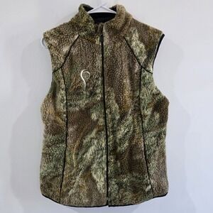 Prois Hunting Apparel Womens Vest Size Large Camo Outdoor Sherpa